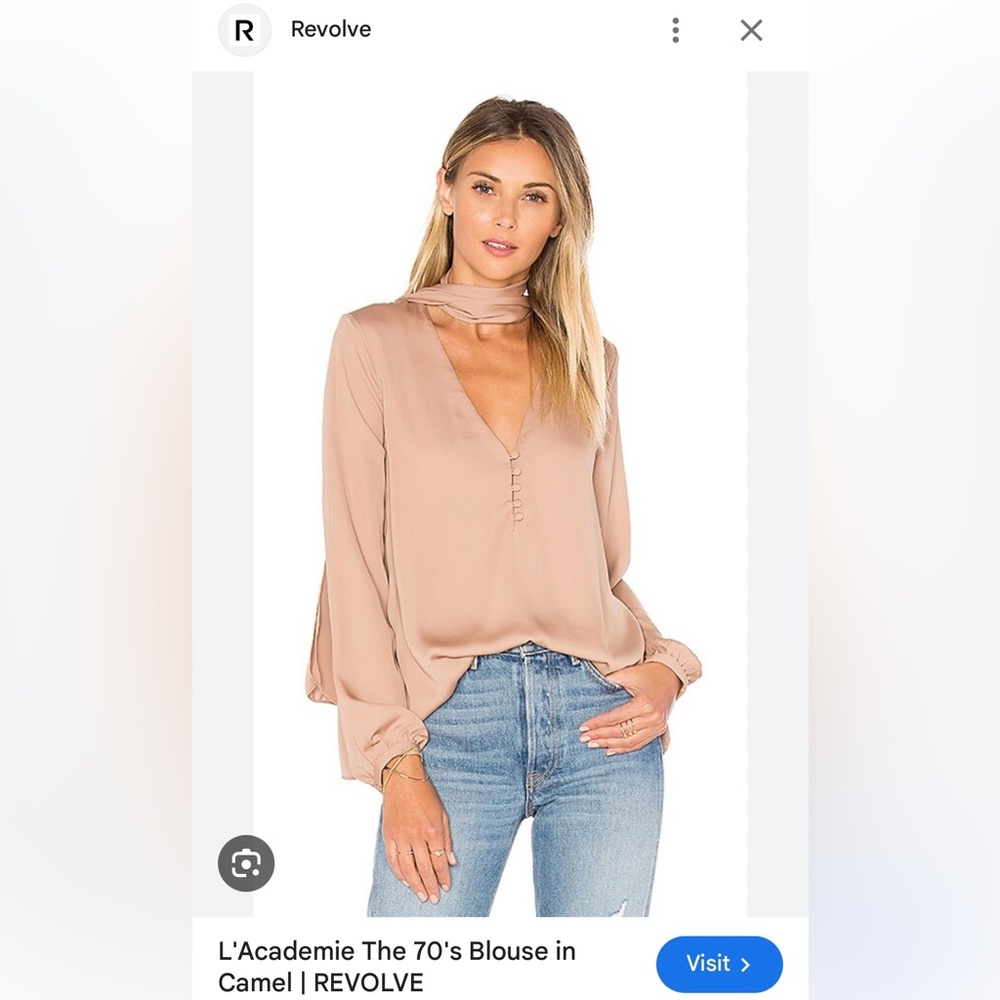 L'Academie Soft Pink V-Neck Blouse